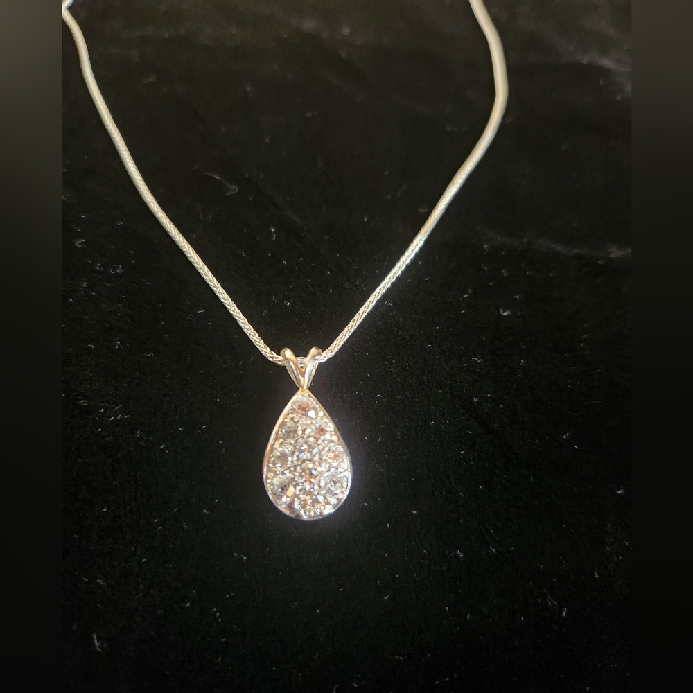 Estate Diamond Teardrop Pendant